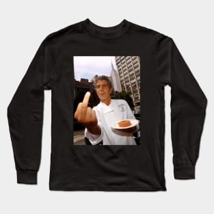 Anthony Bourdain middle finger Long Sleeve T-Shirt